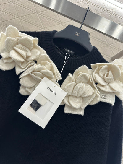 3D Camellia Knitted Dress