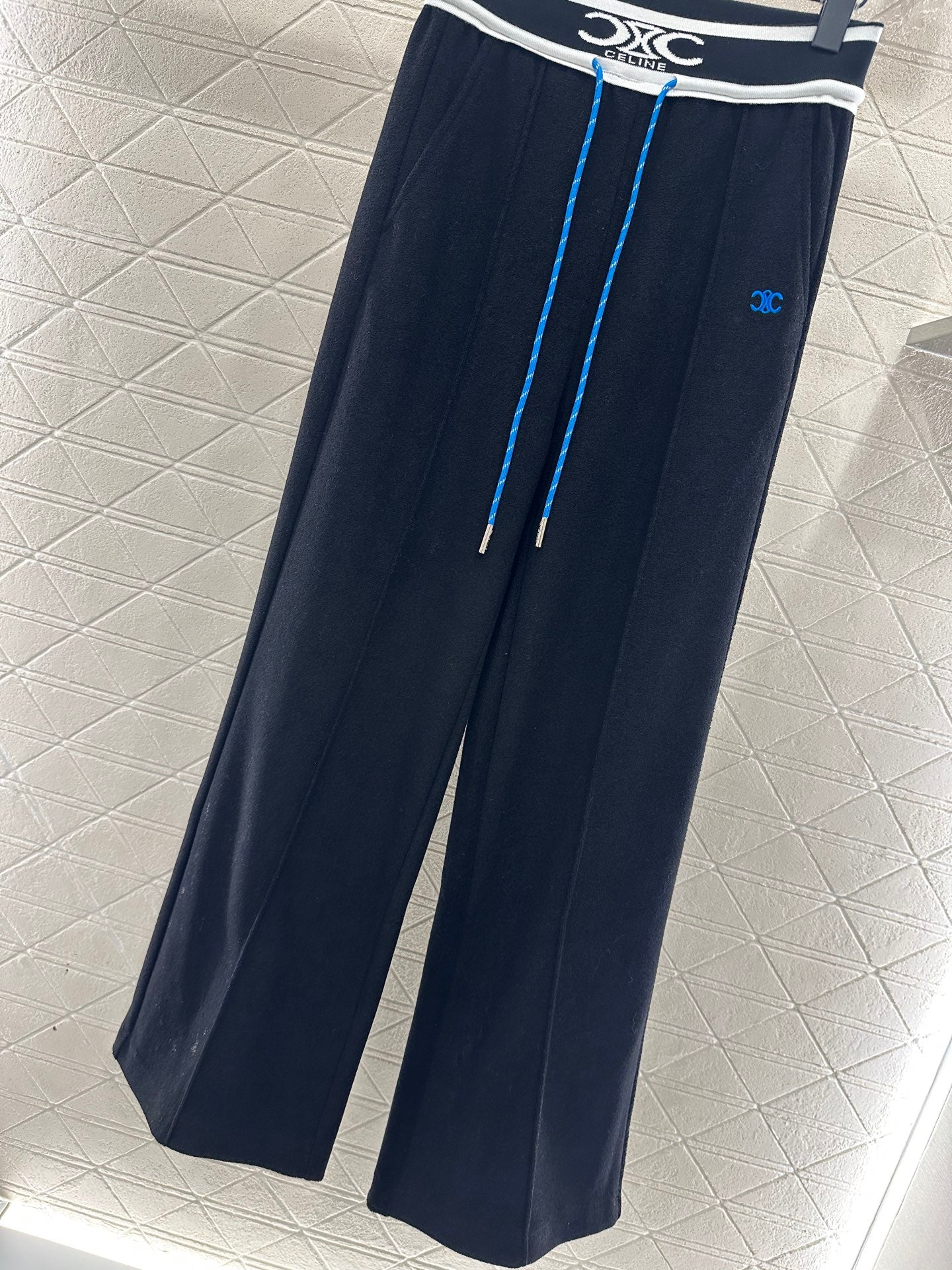 Color blocking drawstring straight leg pants