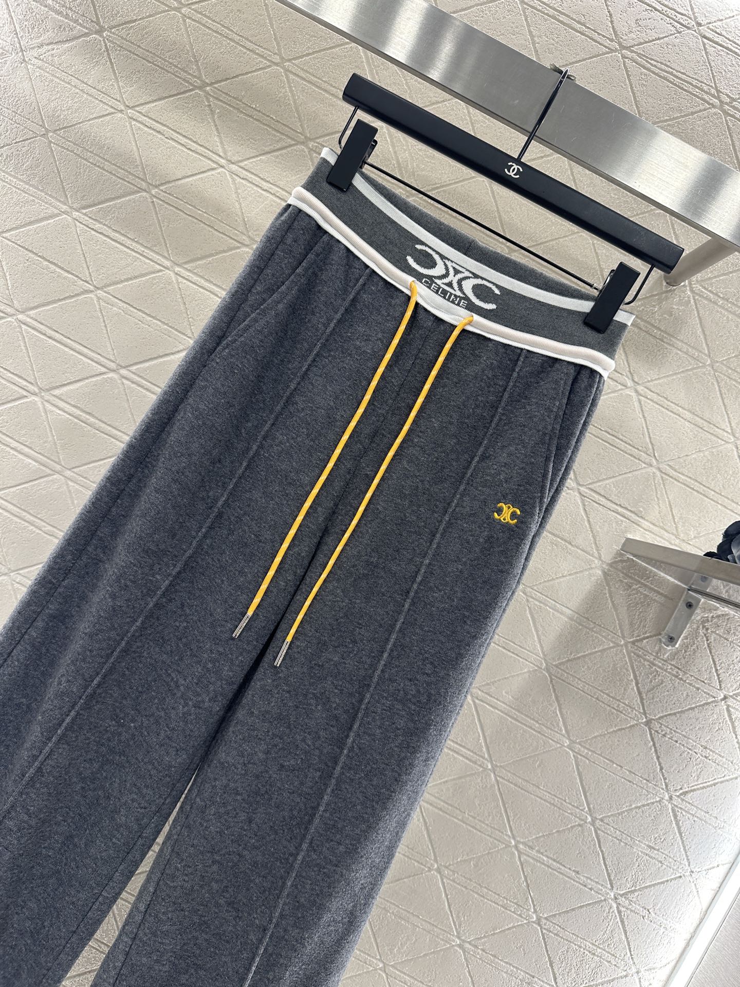 Color blocking drawstring straight leg pants