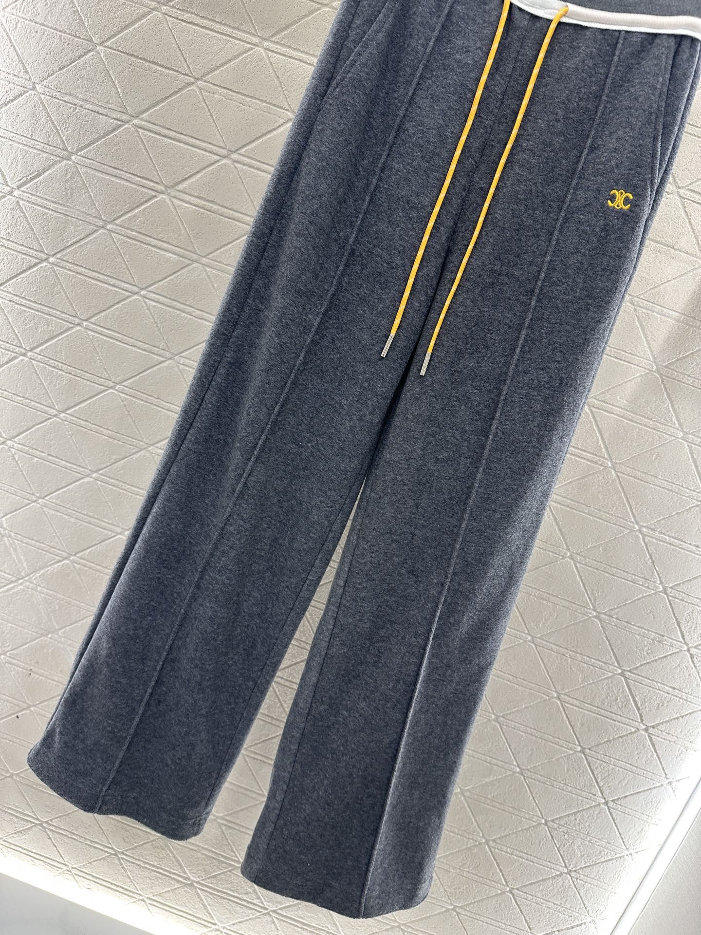 Color blocking drawstring straight leg pants