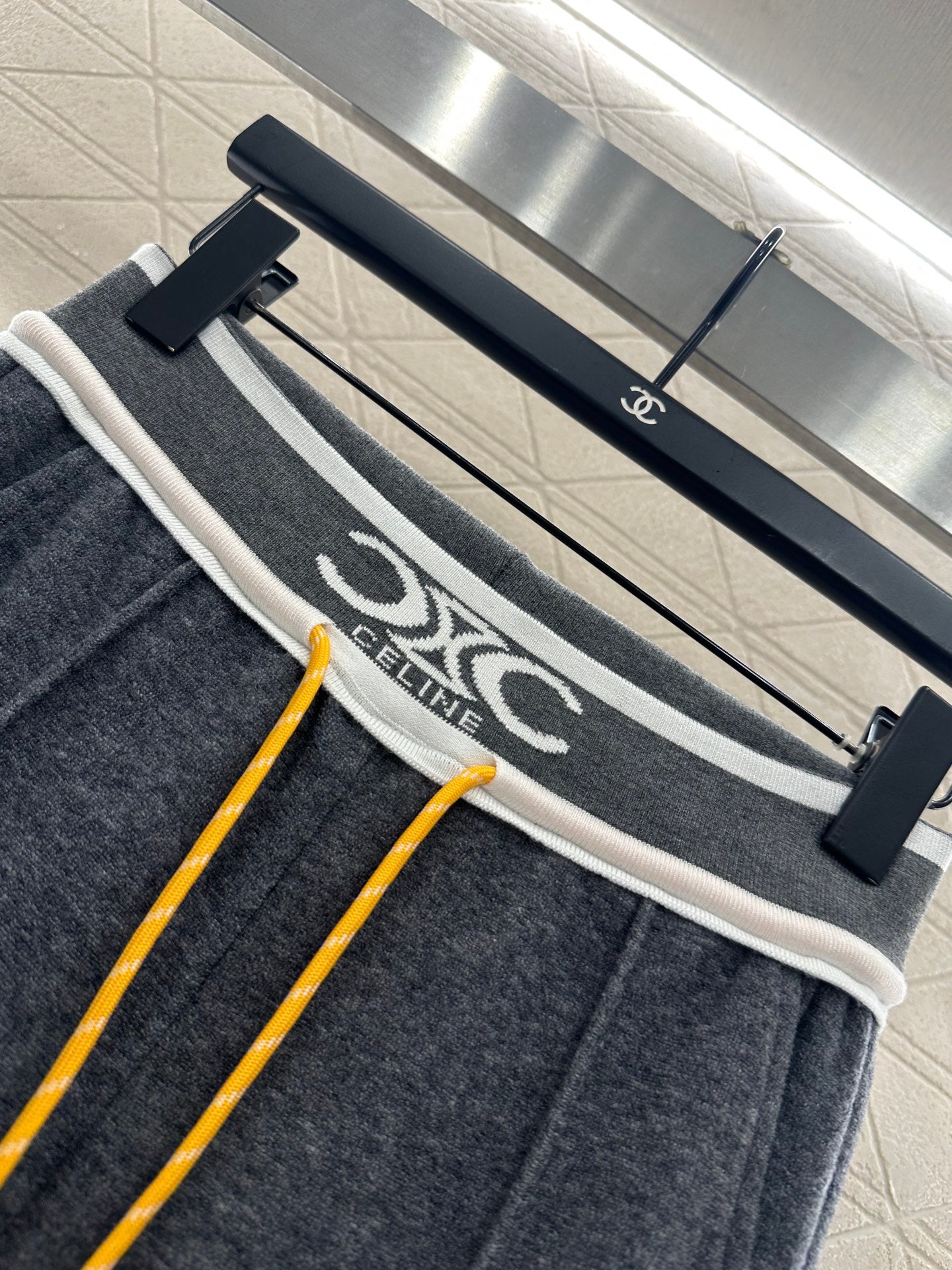 Color blocking drawstring straight leg pants