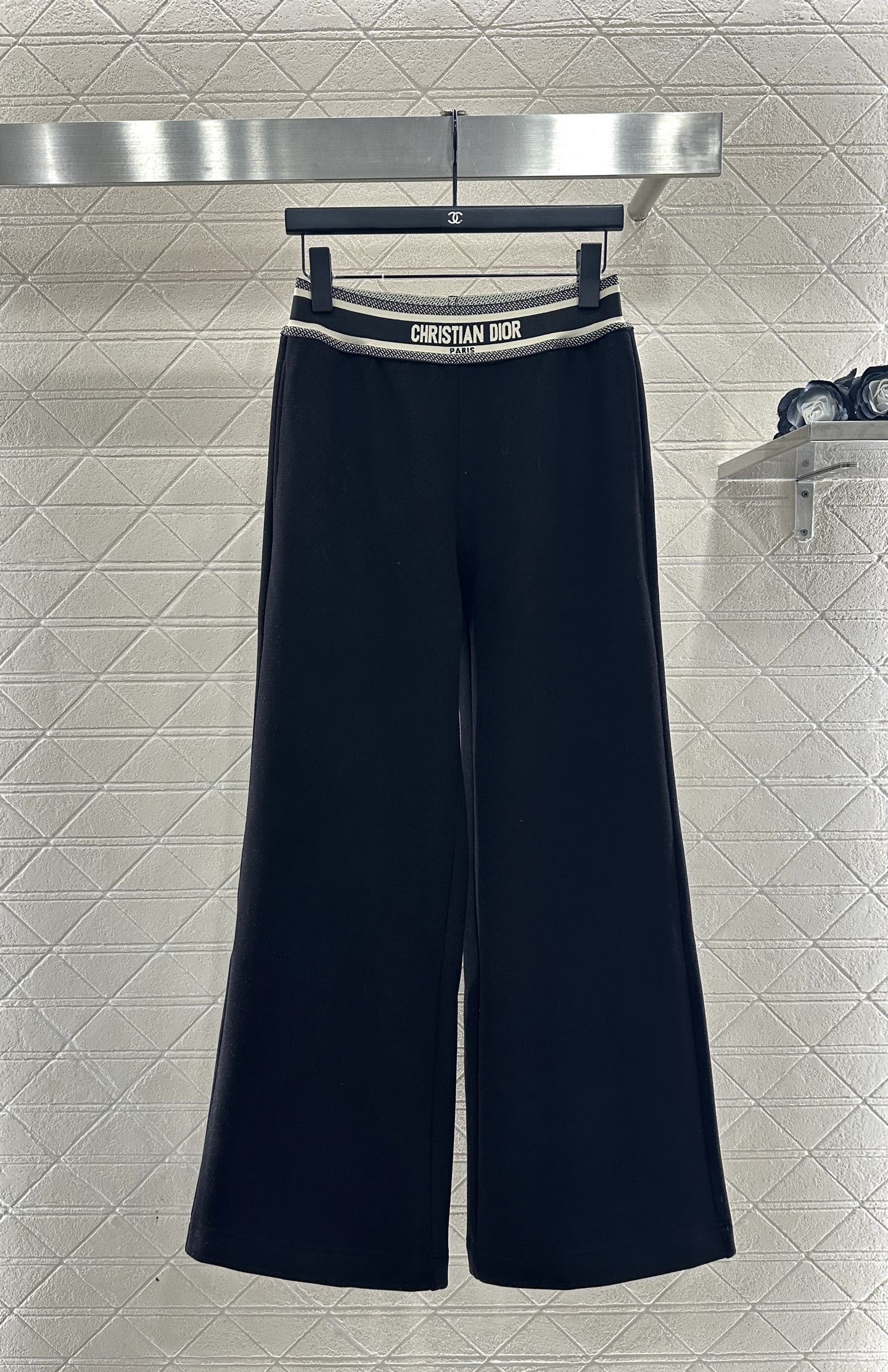 Woolen casual woven belt pants