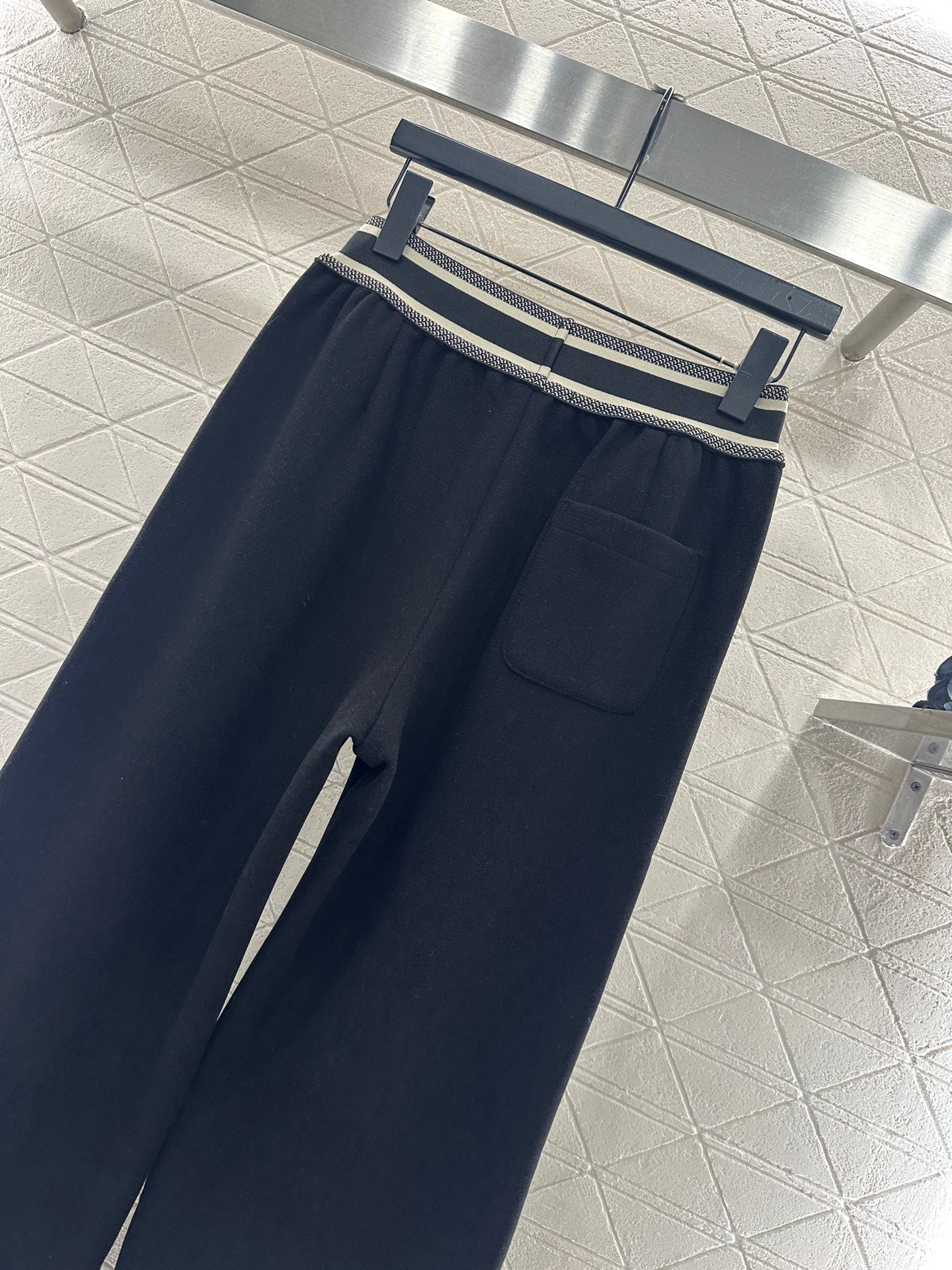 Woolen casual woven belt pants