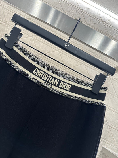 Woolen casual woven belt pants