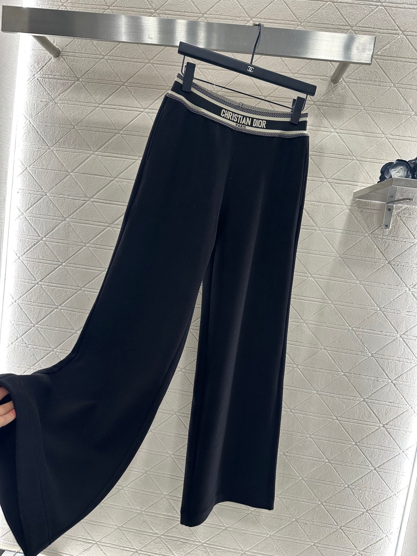 Woolen casual woven belt pants