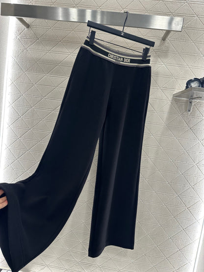 Woolen casual woven belt pants