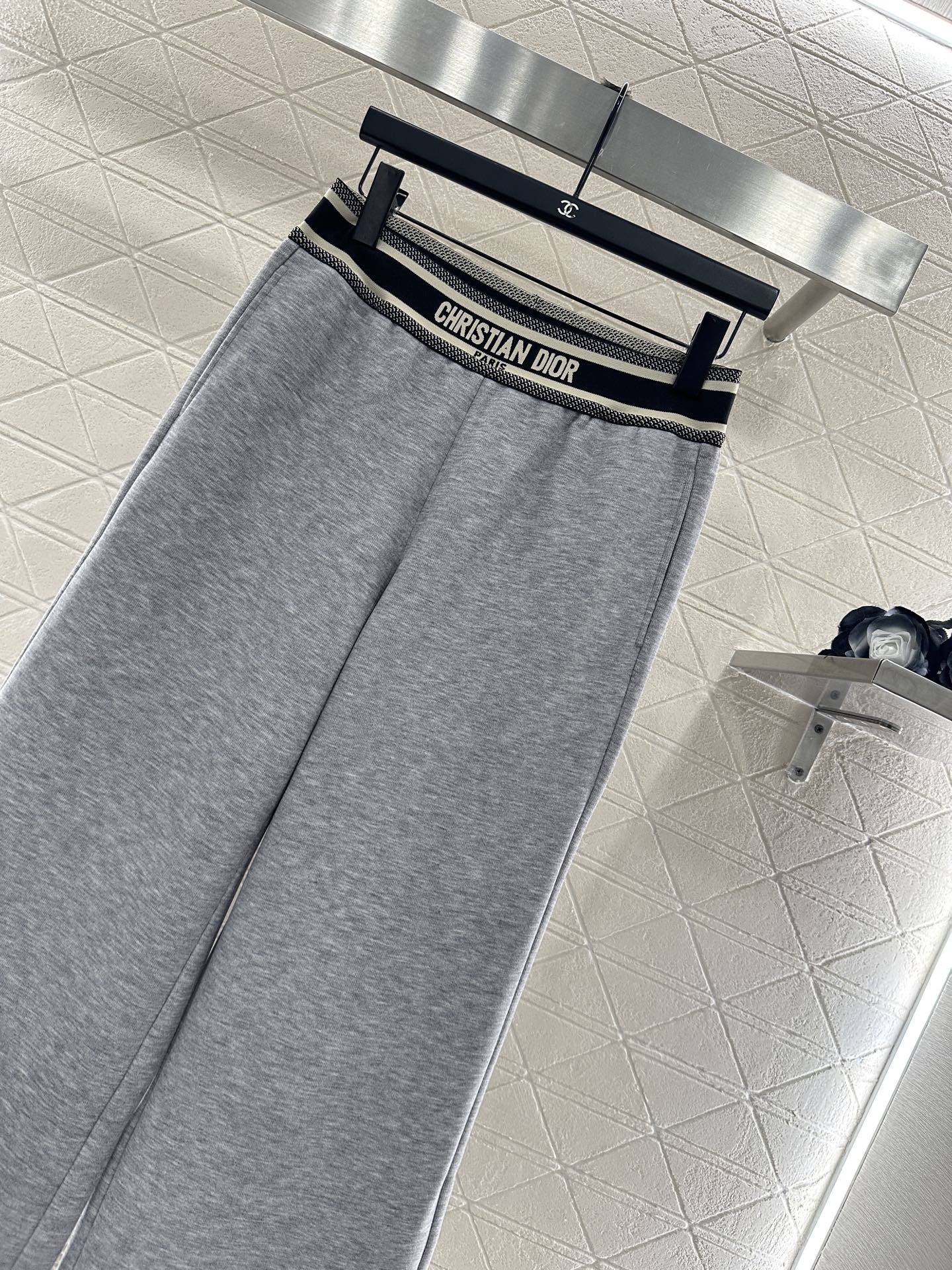 Woolen casual woven belt pants