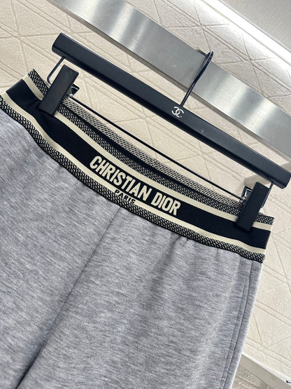 Woolen casual woven belt pants