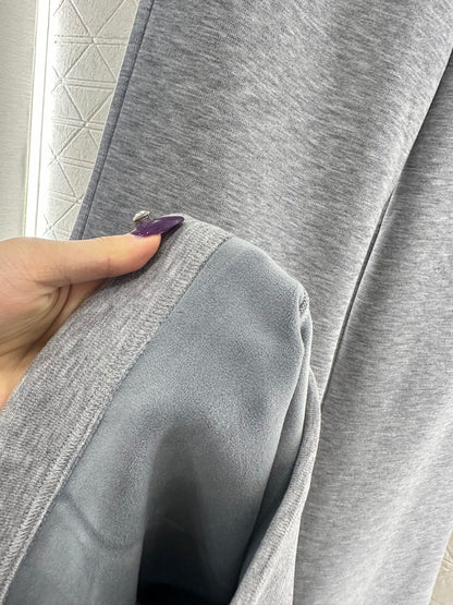 Woolen casual woven belt pants