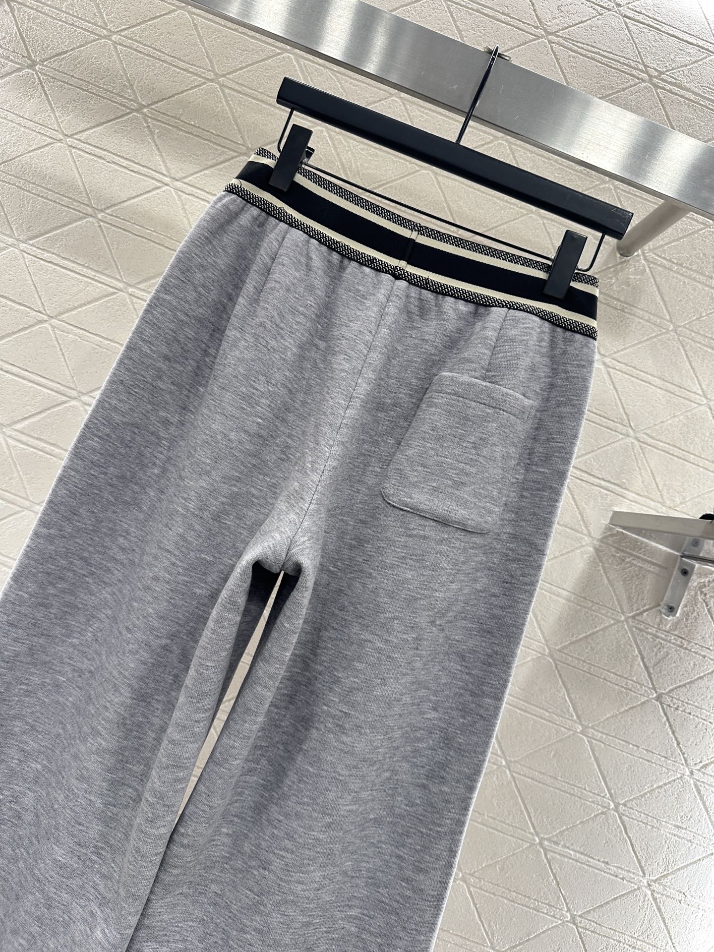 Woolen casual woven belt pants