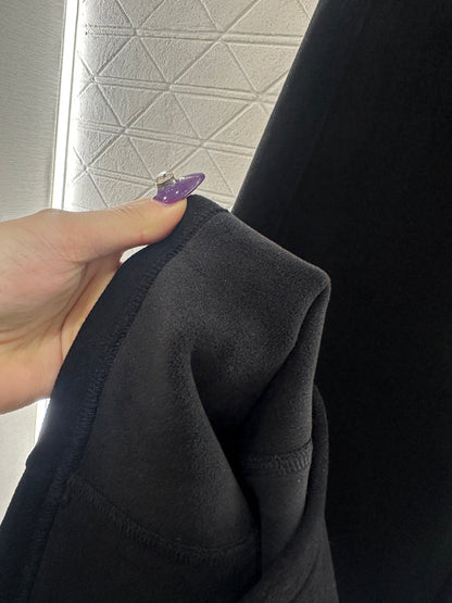 Suede plaid waistband wide leg pants