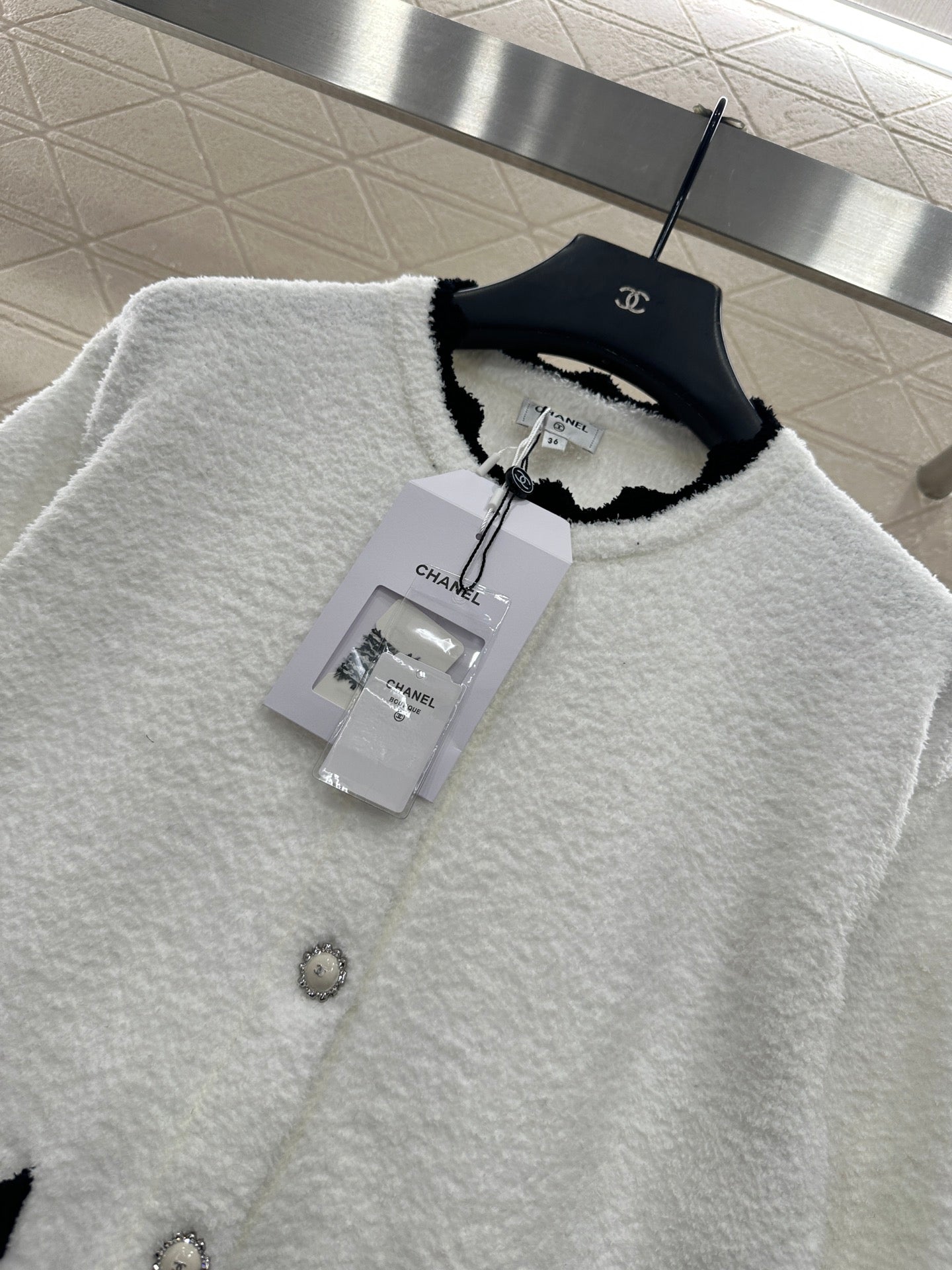 Knitted contrasting cardigan wide leg pants set