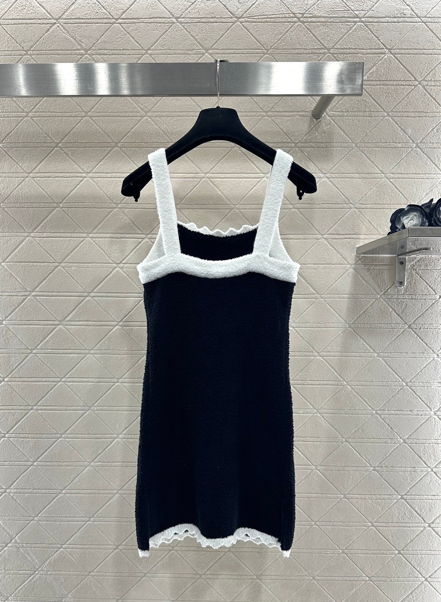 Color blocking knitted camisole skirt