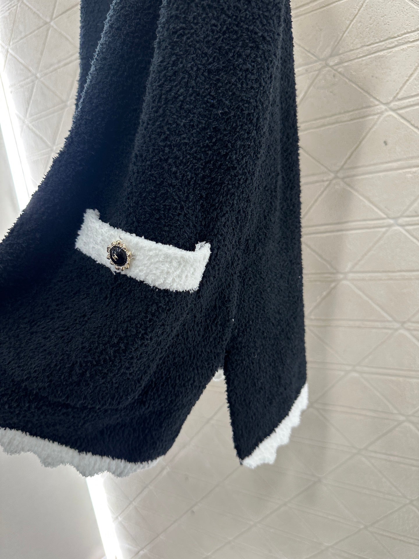 Color blocking knitted camisole skirt