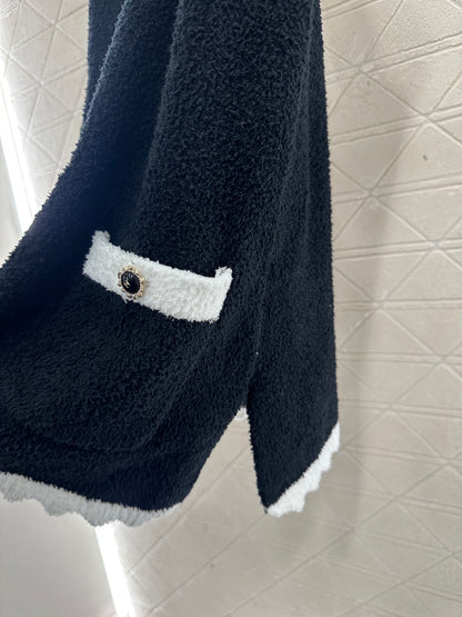 Color blocking knitted camisole skirt