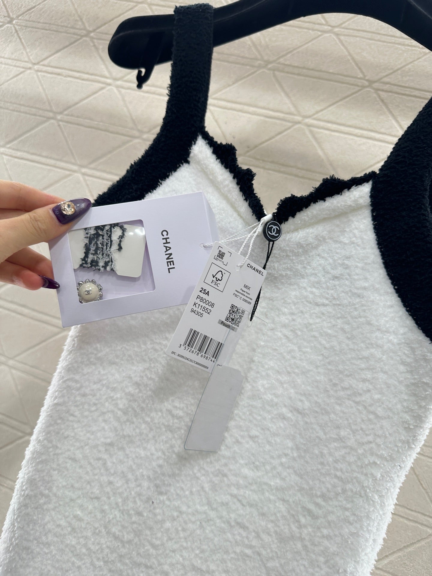 Color blocking knitted camisole skirt