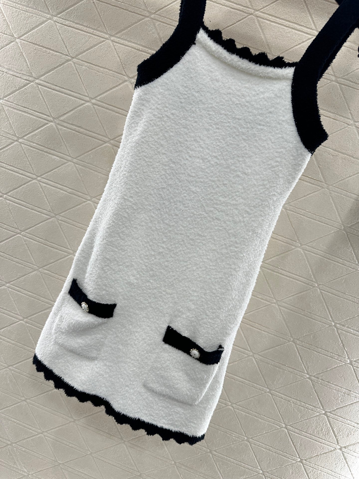 Color blocking knitted camisole skirt