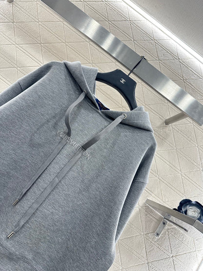 Hooded drawstring short hoodie