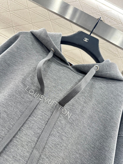 Hooded drawstring short hoodie
