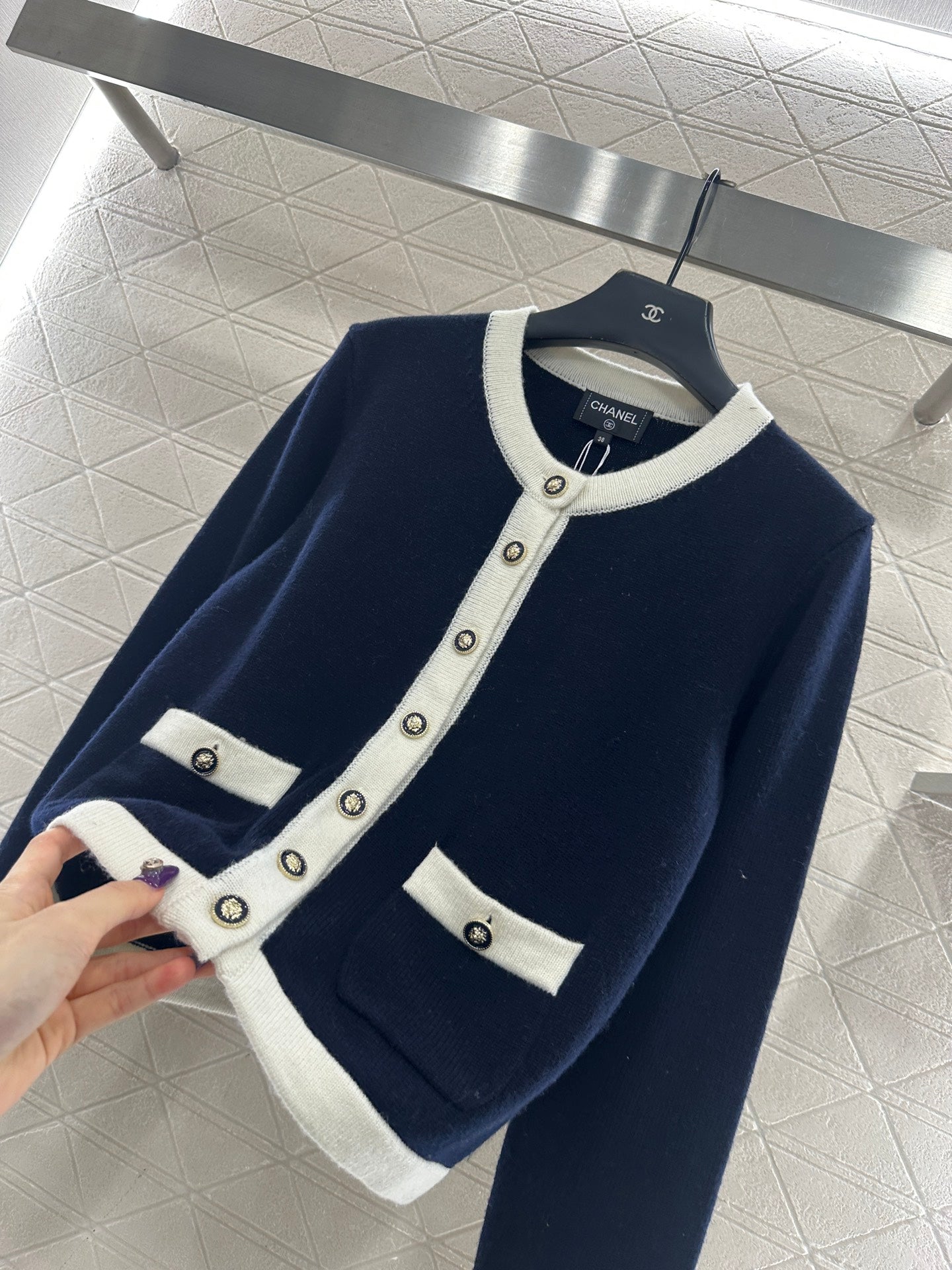 Color blocked border cardigan