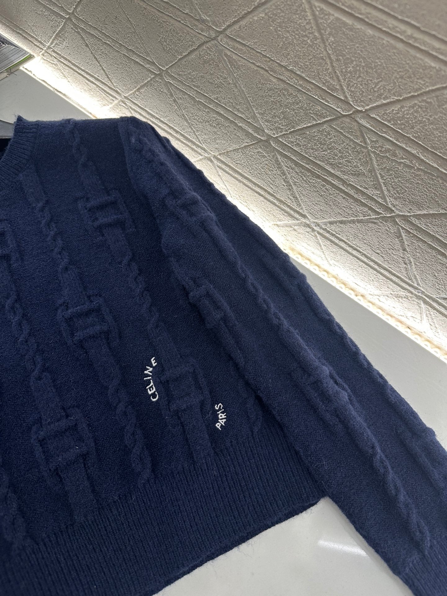 Round neck crochet letter sweater