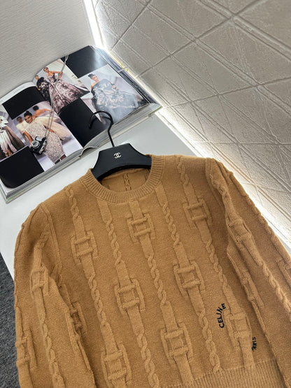 Round neck crochet letter sweater