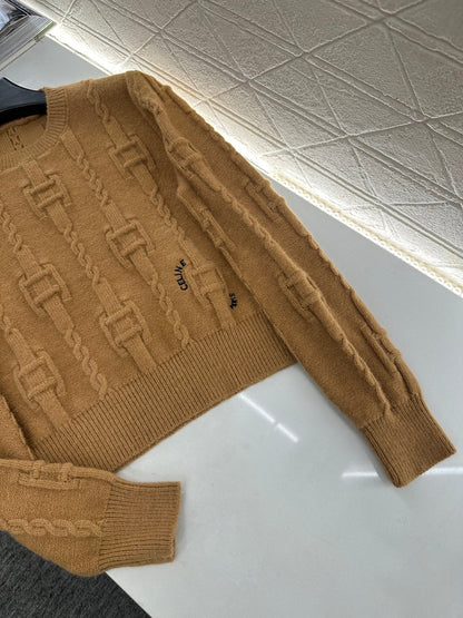 Round neck crochet letter sweater