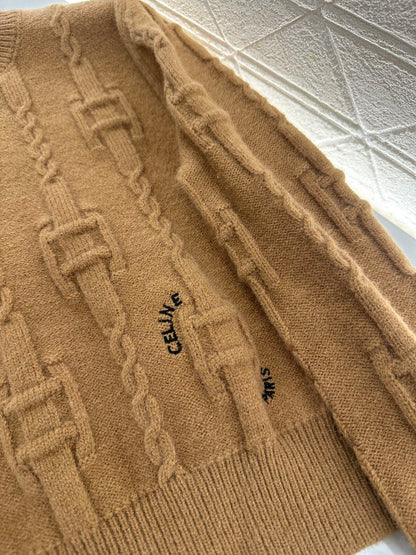 Round neck crochet letter sweater