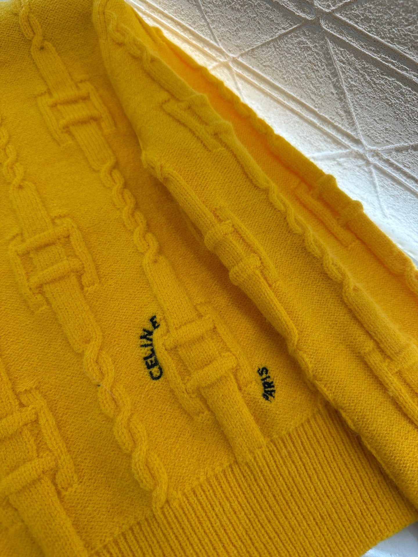 Round neck crochet letter sweater