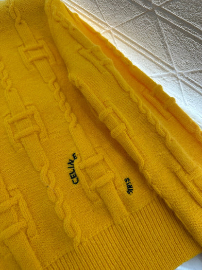 Round neck crochet letter sweater