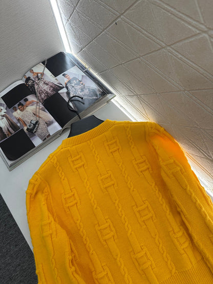 Round neck crochet letter sweater