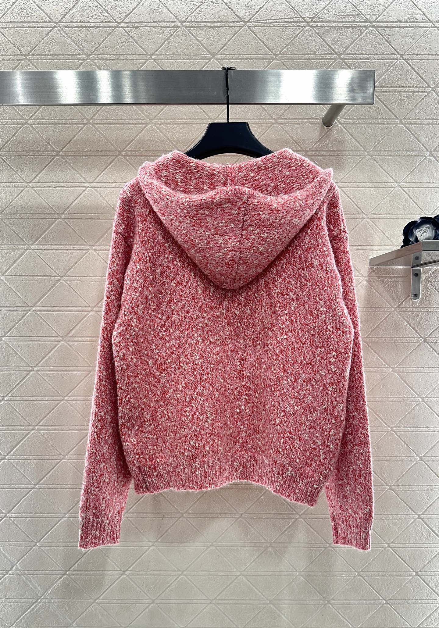 Hooded snowflake colored dot cardigan