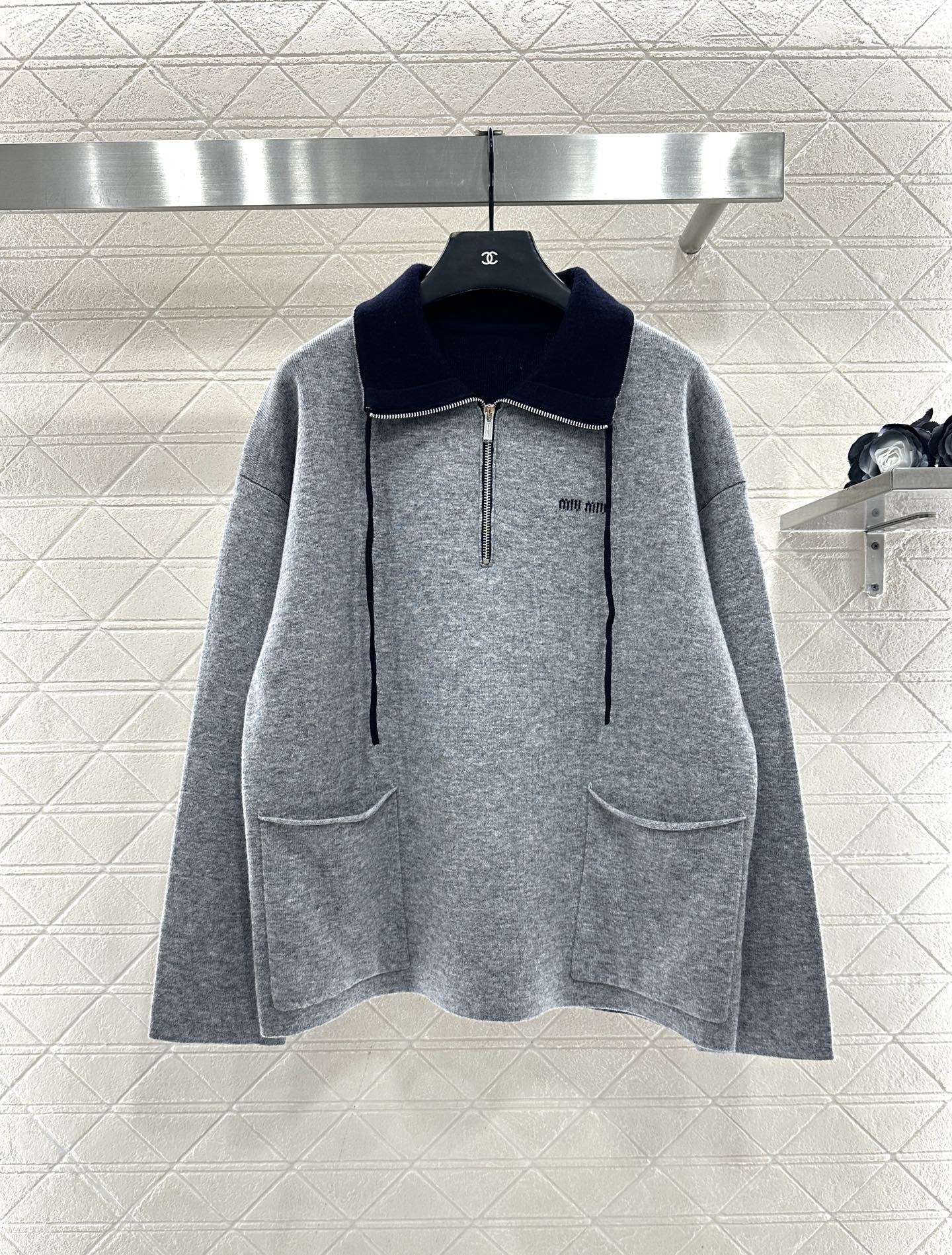 Half open collar top