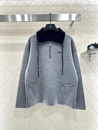 Half open collar top