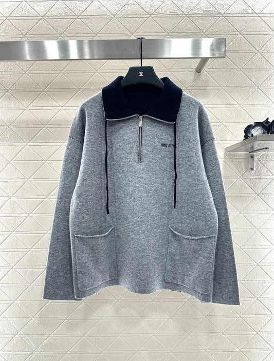 Half open collar top