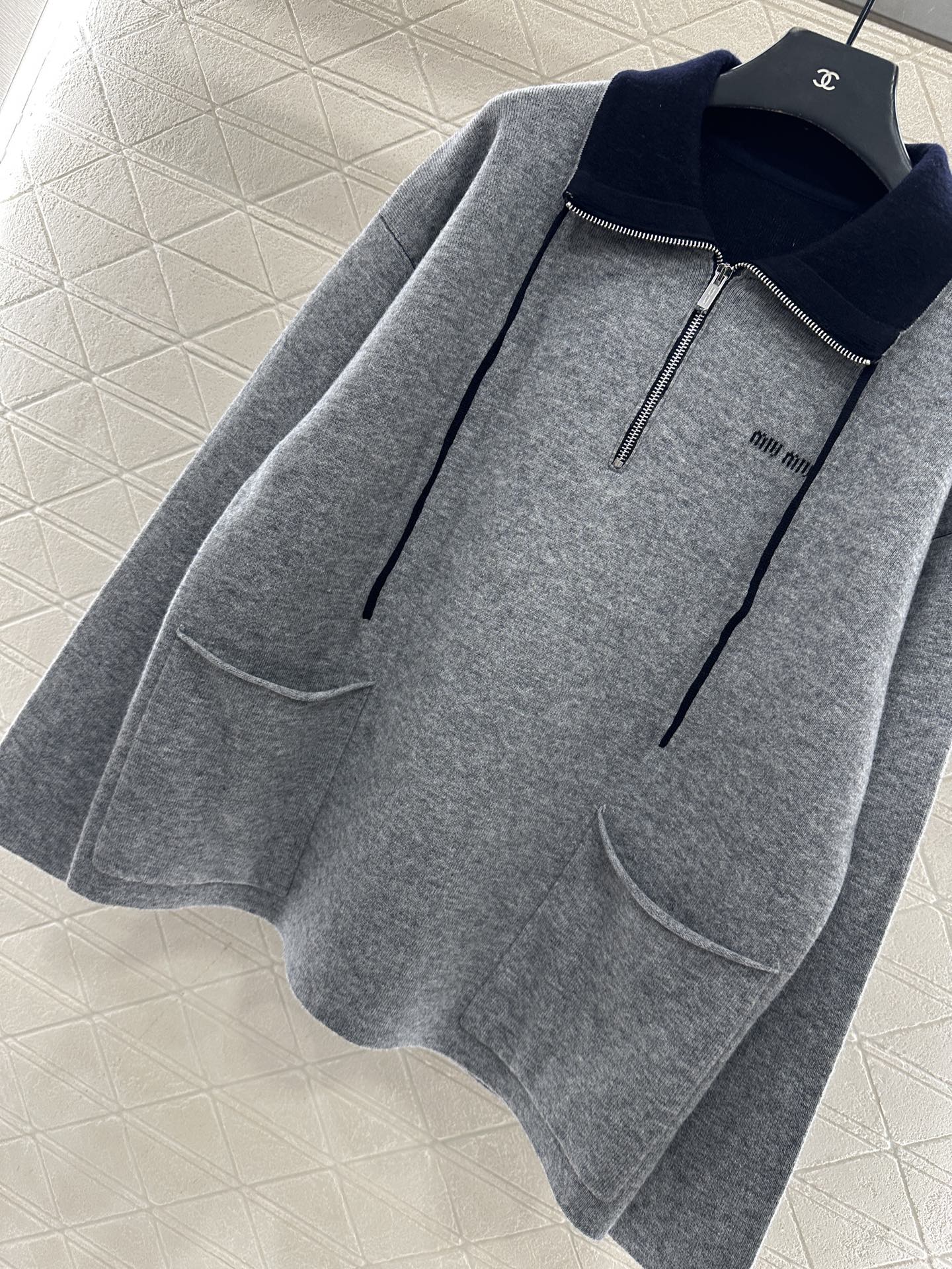 Half open collar top