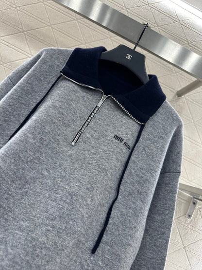 Half open collar top