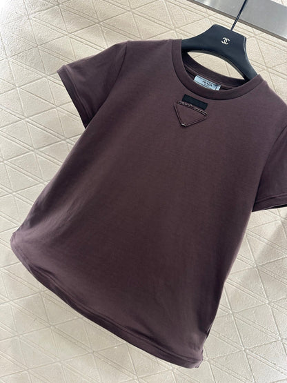 Triangle logo short sleeved shirt