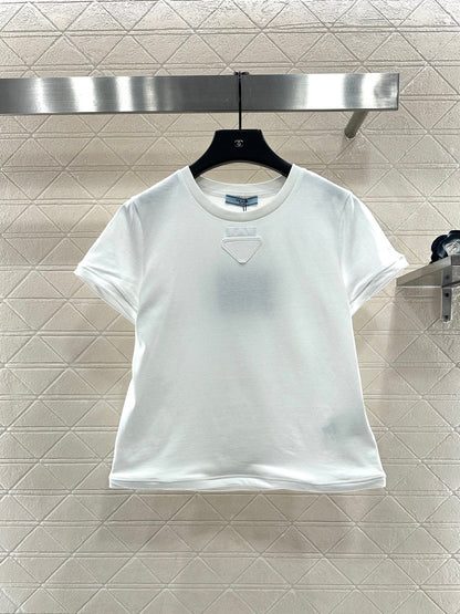 Triangle logo short sleeved shirt