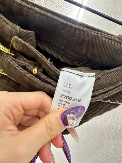 Velvet logo waistband wide leg pants