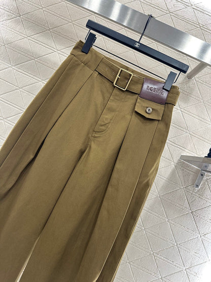 Belt Carrot Wide Leg Pants