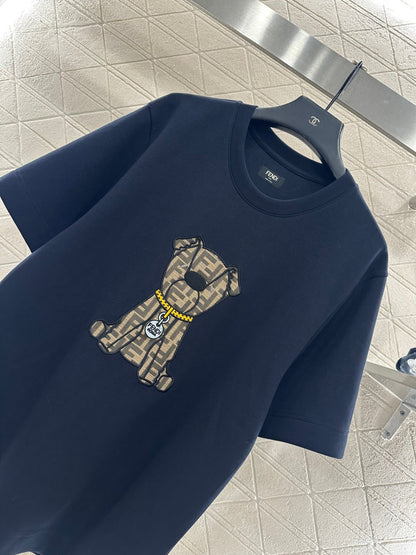 Round Neck Jacquard Cartoon T-Shirt