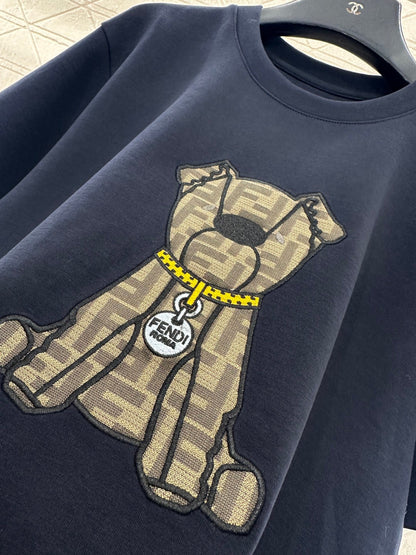 Round Neck Jacquard Cartoon T-Shirt