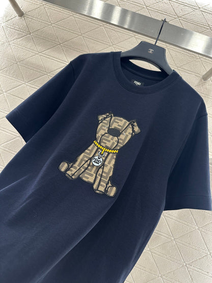 Round Neck Jacquard Cartoon T-Shirt
