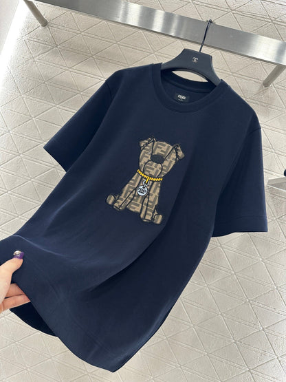 Round Neck Jacquard Cartoon T-Shirt