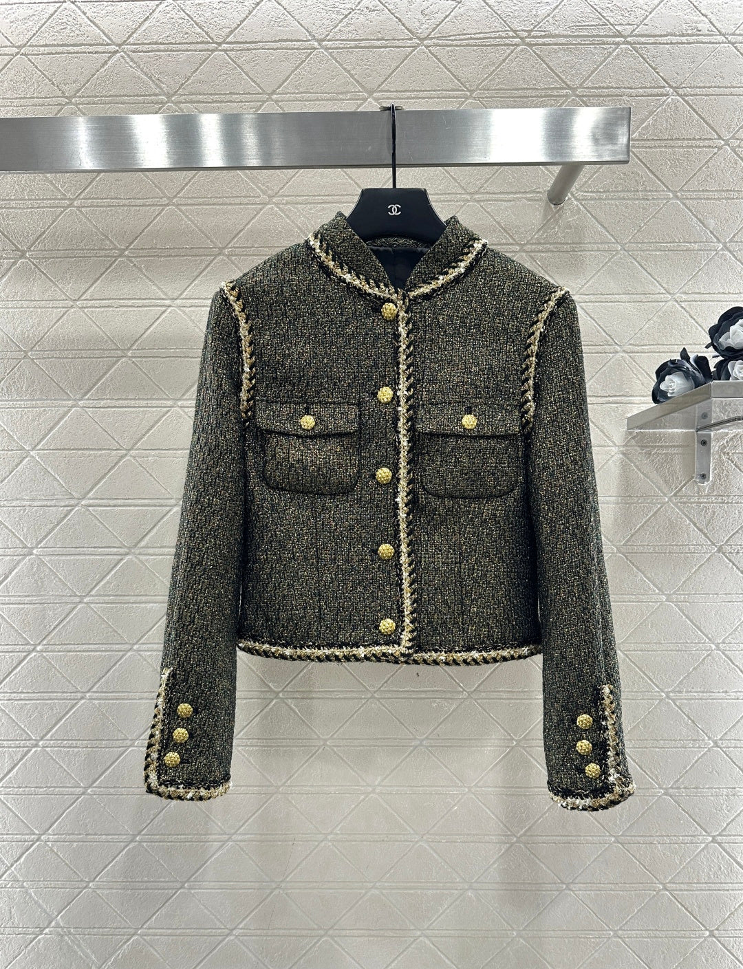 Stand Collar Knitted Set