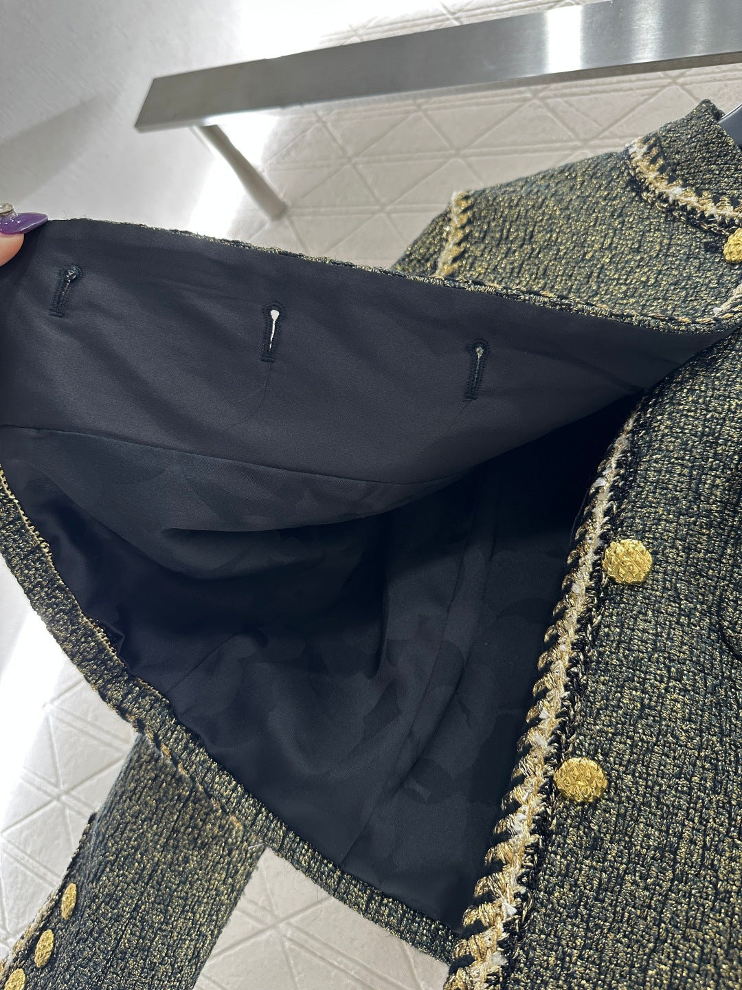 Stand Collar Knitted Set