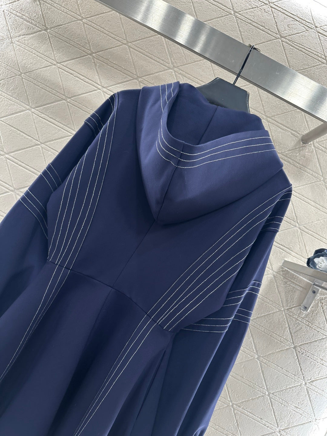 Hooded Zippered Stitched Dress