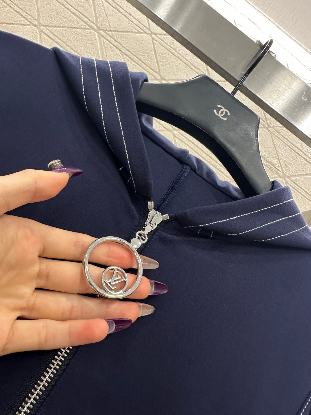 Hooded Zippered Stitched Dress