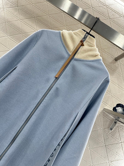 Hooded Knitted Patchwork Cape Coat